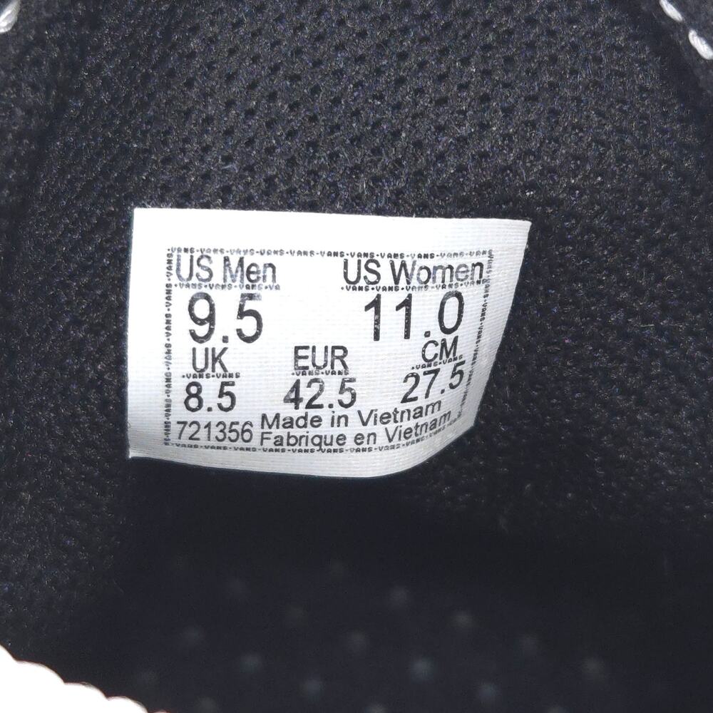 Vans Off the Wall Lace Up Athletic Shoe Womens Size 11 Mens 9.5 721356 Black - Picture 7 of 9